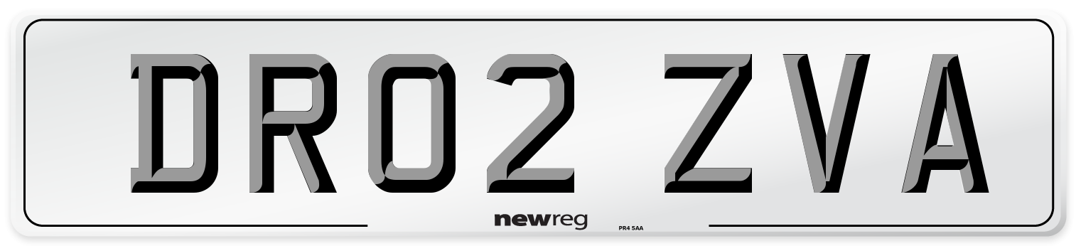 DR02 ZVA Number Plate from New Reg